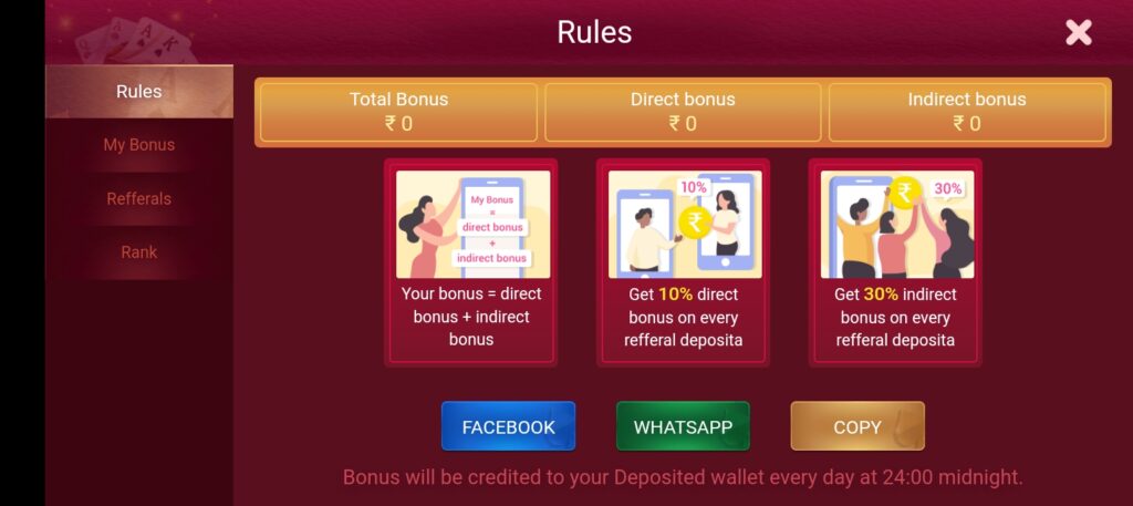 How to earn money by refer and earn Teen Patti Salar