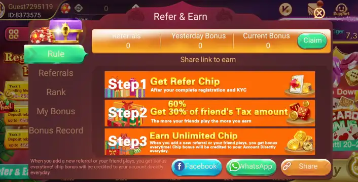 Rummy yes refer and earn